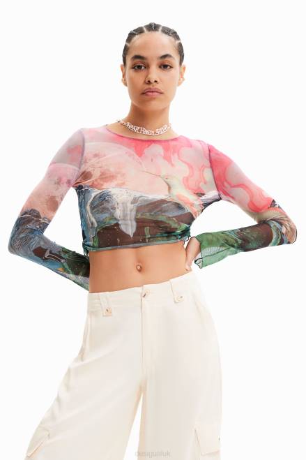 Short slim fantasy T-shirt Desigual Women 2ZPR528 Clothing