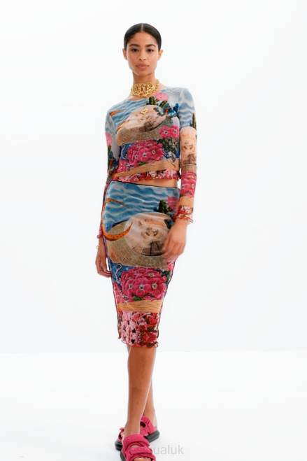 Short slim fantasy T-shirt Desigual Women 2ZPR847 Clothing