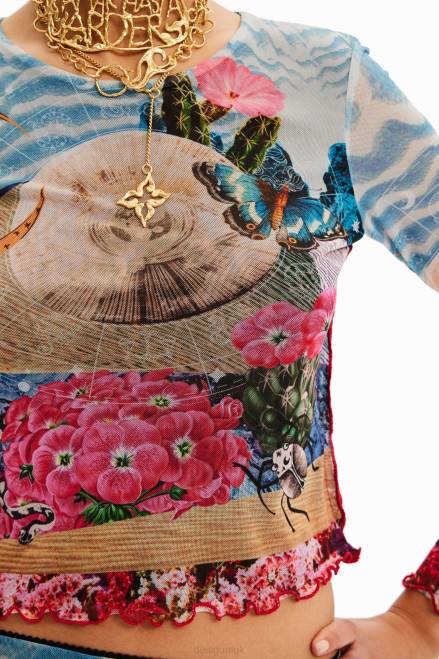 Short slim fantasy T-shirt Desigual Women 2ZPR847 Clothing