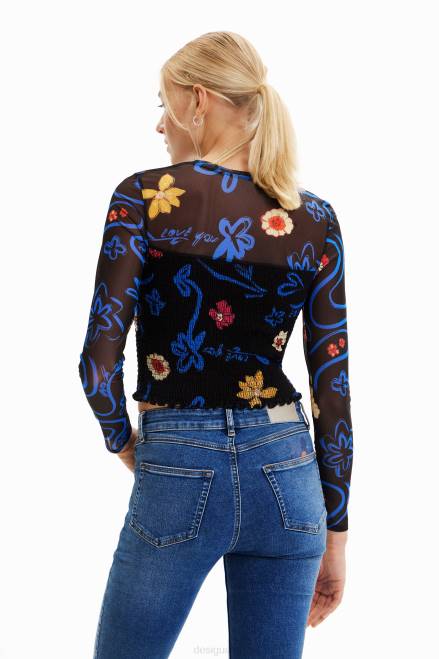 Short slim floral T-shirt Desigual Women 2ZPR594 Clothing