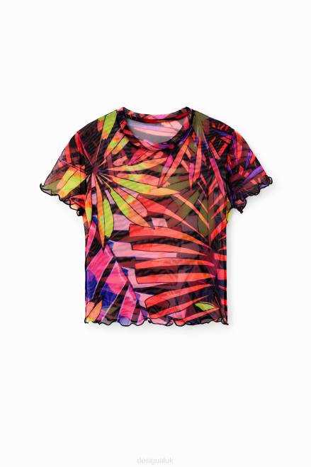 Short tropical tulle T-shirt Desigual Women 2ZPR751 Clothing
