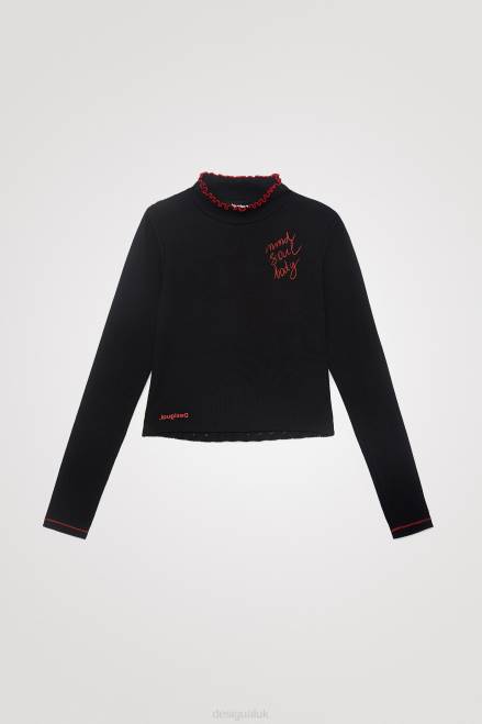 Slim T-shirt lace back Desigual Women 2ZPR1052 Clothing