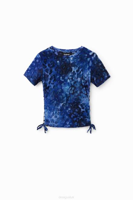 Slim animal print gathered T-shirt Desigual Women 2ZPR509 Clothing