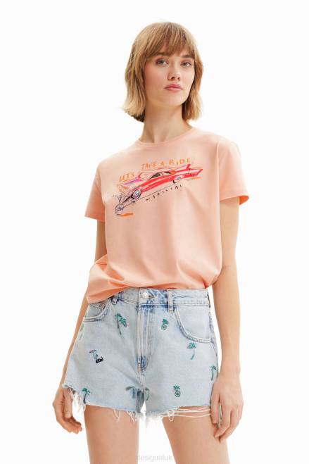 Slim illustration T-shirt Desigual Women 2ZPR395 Clothing
