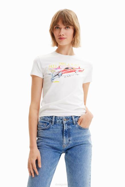Slim illustration T-shirt Desigual Women 2ZPR532 Clothing
