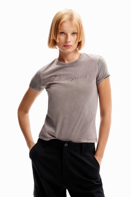 Slim rhinestone T-shirt Desigual Women 2ZPR118 Clothing