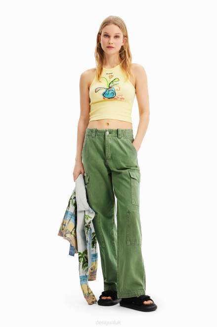 Slim ribbed illustration T-shirt Desigual Women 2ZPR752 Clothing