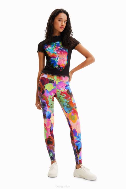 Tulle slim floral T-shirt Desigual Women 2ZPR848 Clothing