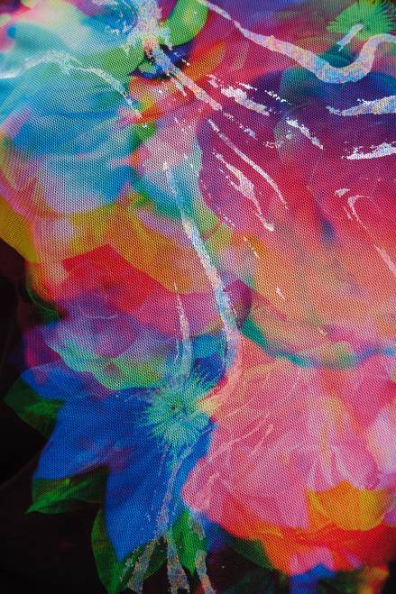 Tulle slim floral T-shirt Desigual Women 2ZPR848 Clothing