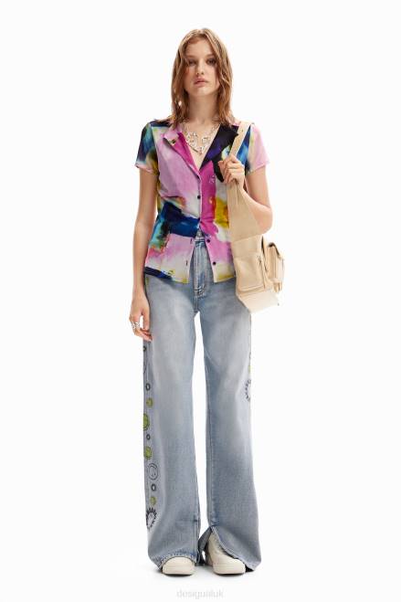 Watercolour tulle resort T-shirt Desigual Women 2ZPR1141 Clothing