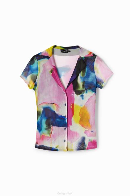 Watercolour tulle resort T-shirt Desigual Women 2ZPR1141 Clothing