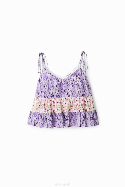 Floral strap top Desigual Women 2ZPR769 Clothing