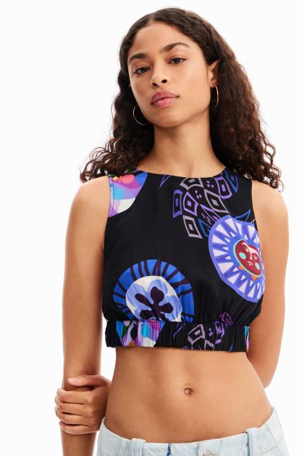 M. Christian Lacroix short top with straps Desigual Women 2ZPR737 Clothing