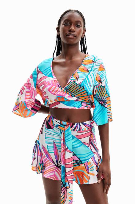 Tropical wrap crop top Desigual Women 2ZPR604 Clothing