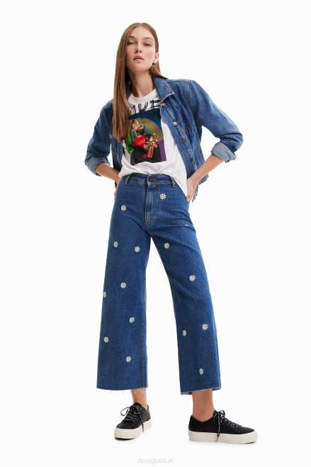Daisy denim culottes Desigual Women 2ZPR881 Clothing