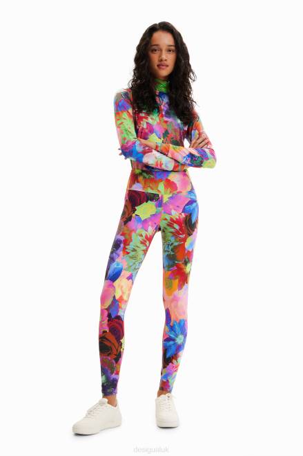 Floral stretch leggings Desigual Women 2ZPR282 Clothing