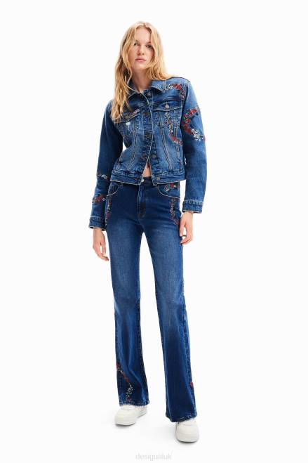 Floral wide-leg jeans Desigual Women 2ZPR138 Clothing