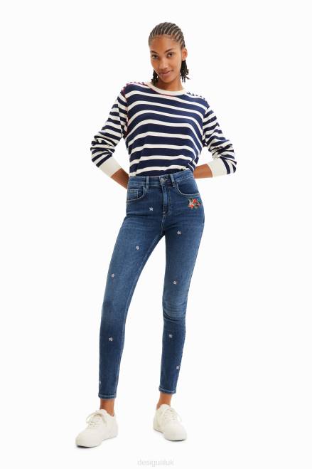Flower skinny push-up jeans Desigual Women 2ZPR445 Clothing