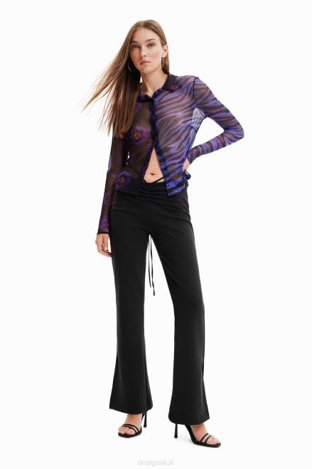 Gathered trousers with ties Desigual Women 2ZPR706 Clothing