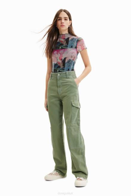 Long cargo trousers Desigual Women 2ZPR247 Clothing