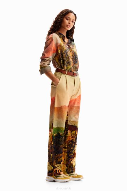 M. Christian Lacroix straight landscape trousers Desigual Women 2ZPR68 Clothing