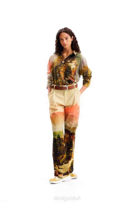 M. Christian Lacroix straight landscape trousers Desigual Women 2ZPR68 Clothing