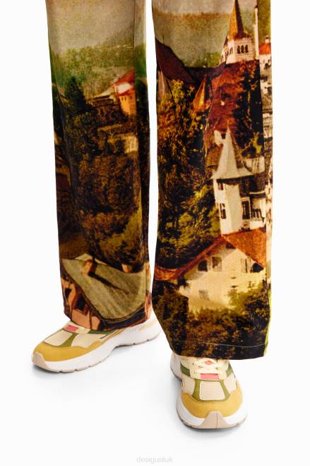 M. Christian Lacroix straight landscape trousers Desigual Women 2ZPR68 Clothing