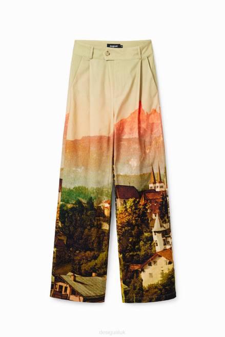 M. Christian Lacroix straight landscape trousers Desigual Women 2ZPR68 Clothing