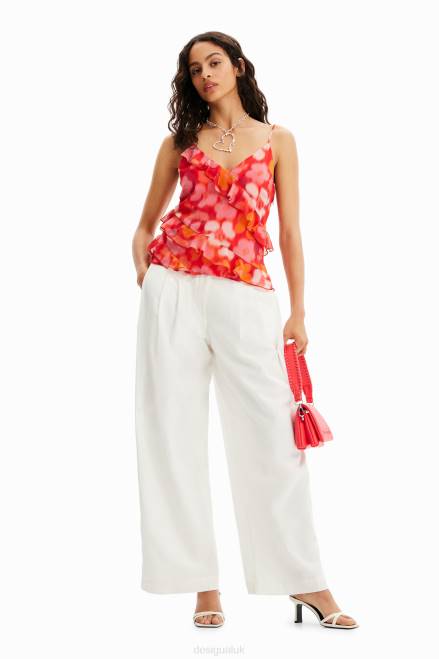 Pleated wide-leg trousers Desigual Women 2ZPR460 Clothing