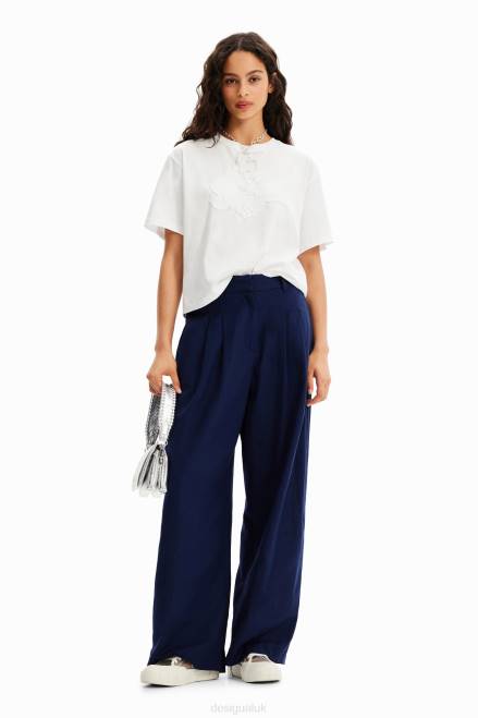 Pleated wide-leg trousers Desigual Women 2ZPR466 Clothing