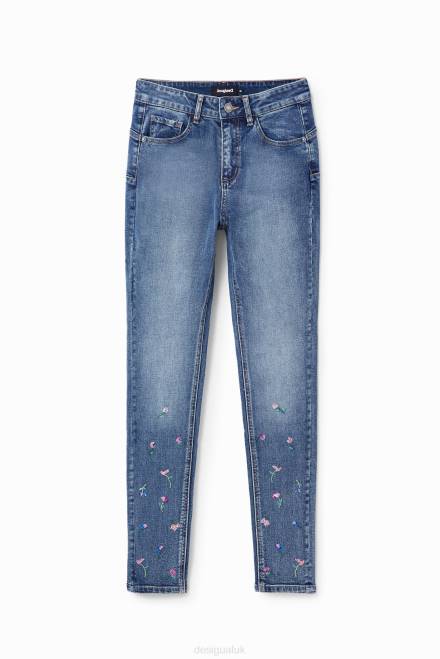 Push-up floral skinny jeans Desigual Women 2ZPR57 Clothing