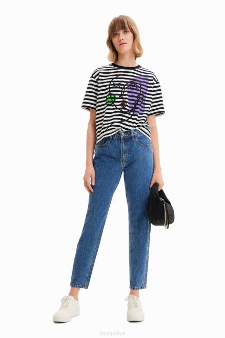 Rhinestone mom jeans Desigual Women 2ZPR603 Clothing