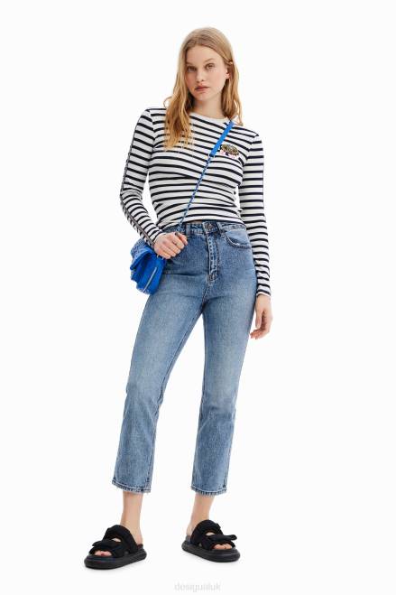 Straight ankle grazer jeans Desigual Women 2ZPR517 Clothing