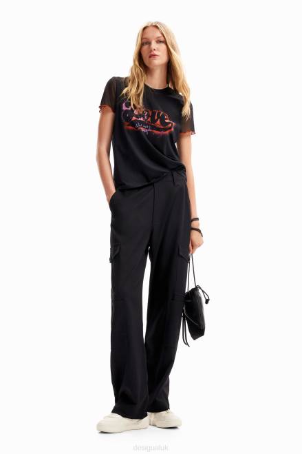 Wide cargo trousers Desigual Women 2ZPR133 Clothing