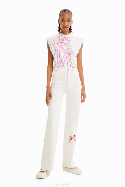 Wide-leg Pink Panther jeans Desigual Women 2ZPR498 Clothing