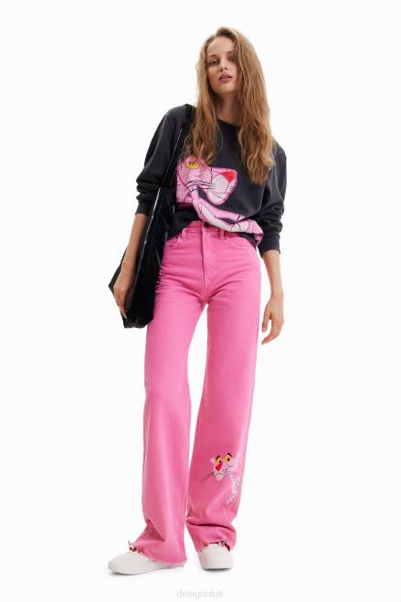 Wide-leg Pink Panther jeans Desigual Women 2ZPR639 Clothing