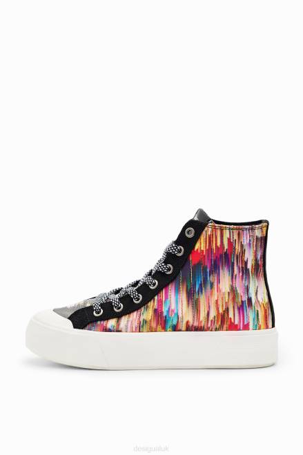 High-top glitch patchwork sneakers Desigual Women 2ZPR1494 Footwear