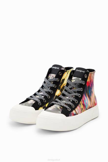 High-top glitch patchwork sneakers Desigual Women 2ZPR1494 Footwear