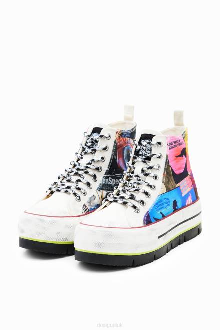 High-top platform collage sneakers Desigual Women 2ZPR1464 Footwear
