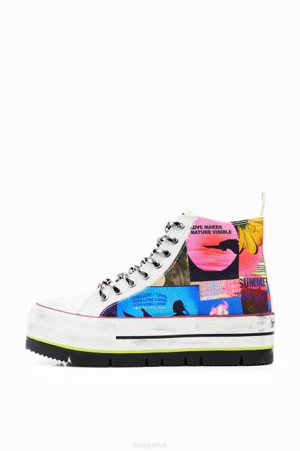 High-top platform collage sneakers Desigual Women 2ZPR1464 Footwear