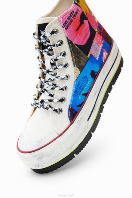 High-top platform collage sneakers Desigual Women 2ZPR1464 Footwear
