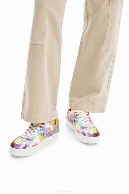 Watercolour patchwork platform sneakers Desigual Women 2ZPR1503 Footwear